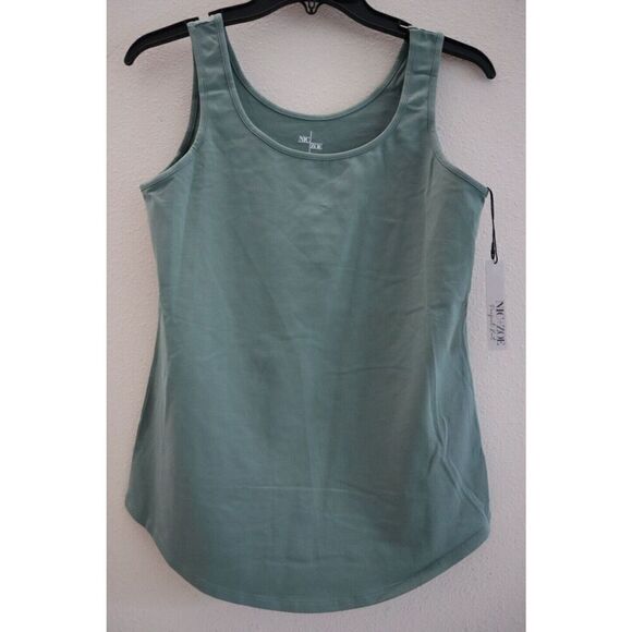 Nic + Zoe F221030 Women's Sz XS Juniper Green Perfect Knit Shirttail Tank Top - Picture 1 of 10